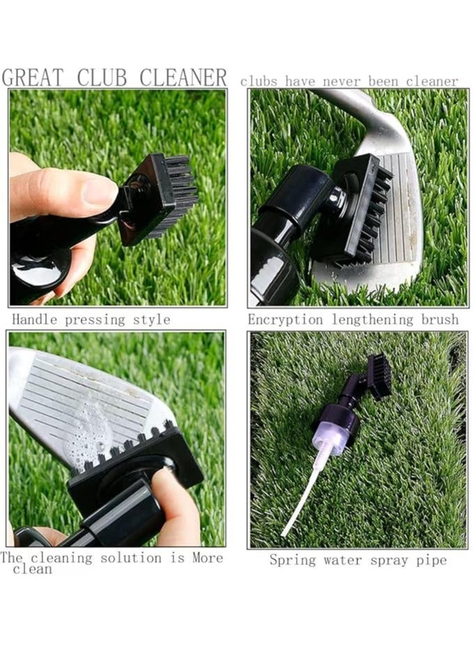عام فرشاة لتنظيف الجولف، ميزة رش الماء، مشبك لحقيبة الجولف، مشبك قابل للتمدد بطول 18 بوصة، منظف للمضرب، منظف للأخاديد، إزالة الأوساخ، تغطية تنظيف واسعة. - Image 3