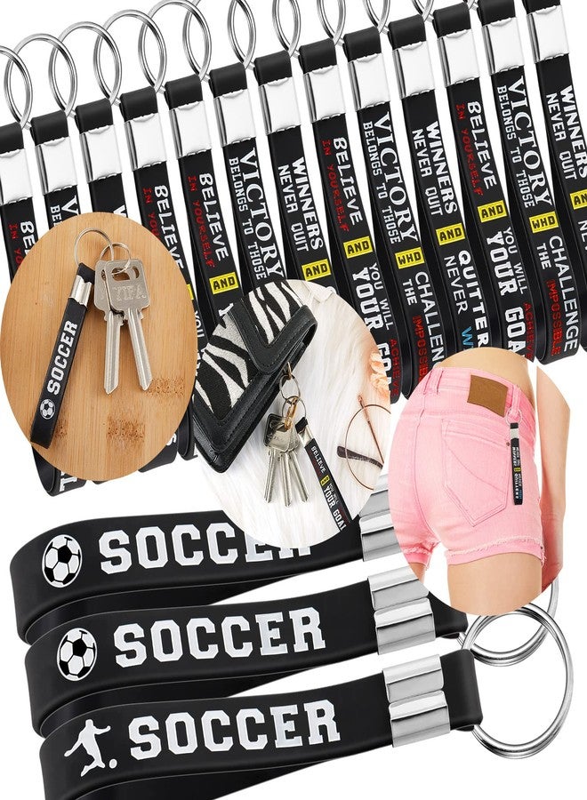 MTLEE 24 Pcs Soccer Keychains Bulk with Motivational Quotes Football Keychains for Team Sports Fan School Carnival Reward Soccer Party Favors Birthday Party Gifts Bags Stuffers - Image 5