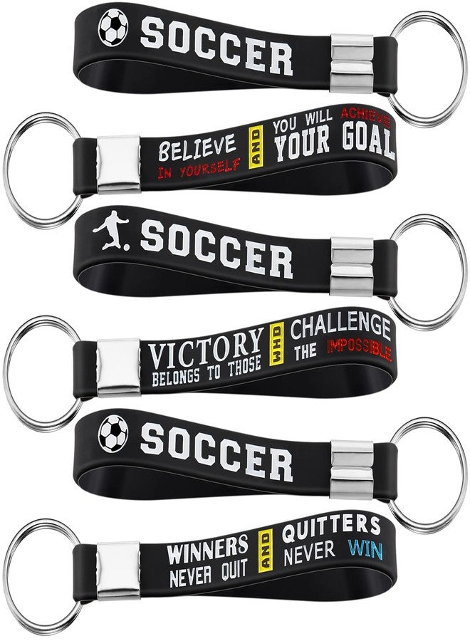 MTLEE 24 Pcs Soccer Keychains Bulk with Motivational Quotes Football Keychains for Team Sports Fan School Carnival Reward Soccer Party Favors Birthday Party Gifts Bags Stuffers - Image 1