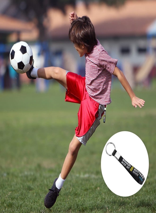 MTLEE 24 Pcs Soccer Keychains Bulk with Motivational Quotes Football Keychains for Team Sports Fan School Carnival Reward Soccer Party Favors Birthday Party Gifts Bags Stuffers - Image 4