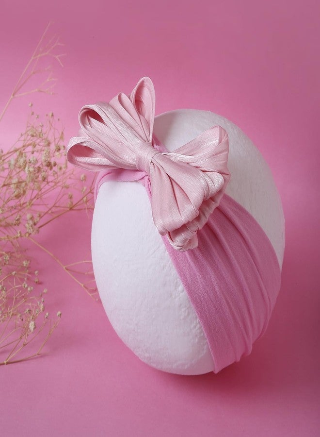 Arendelle Pure Cotton Headband with Double Layered Pink Bow for Babies (0-2 Years) [AHA394] - Image 4