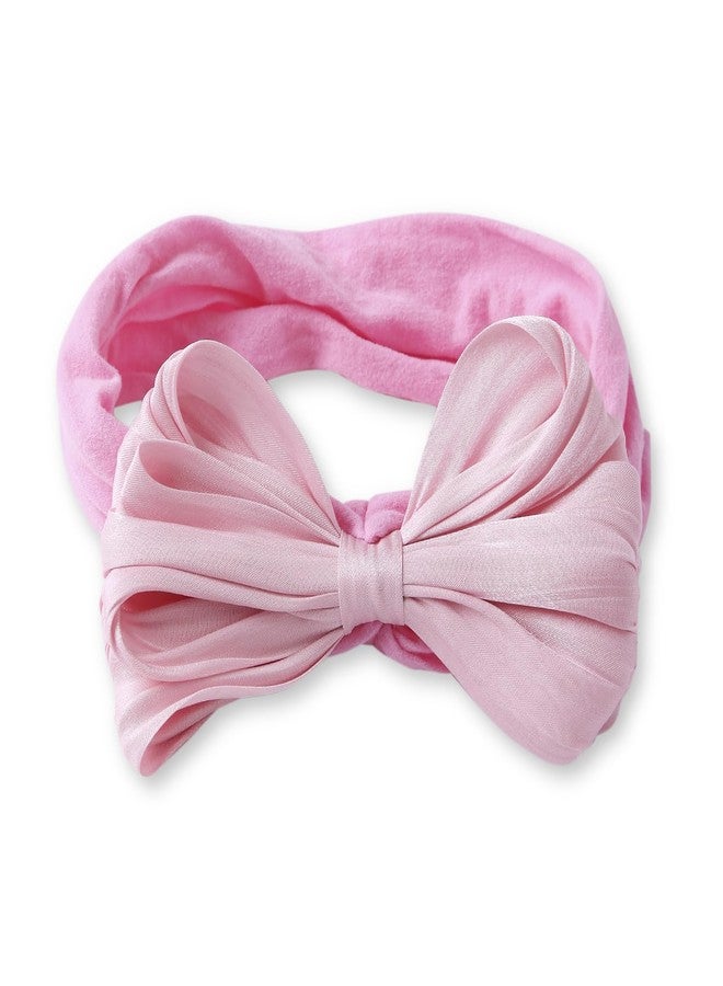 Arendelle Pure Cotton Headband with Double Layered Pink Bow for Babies (0-2 Years) [AHA394] - Image 2