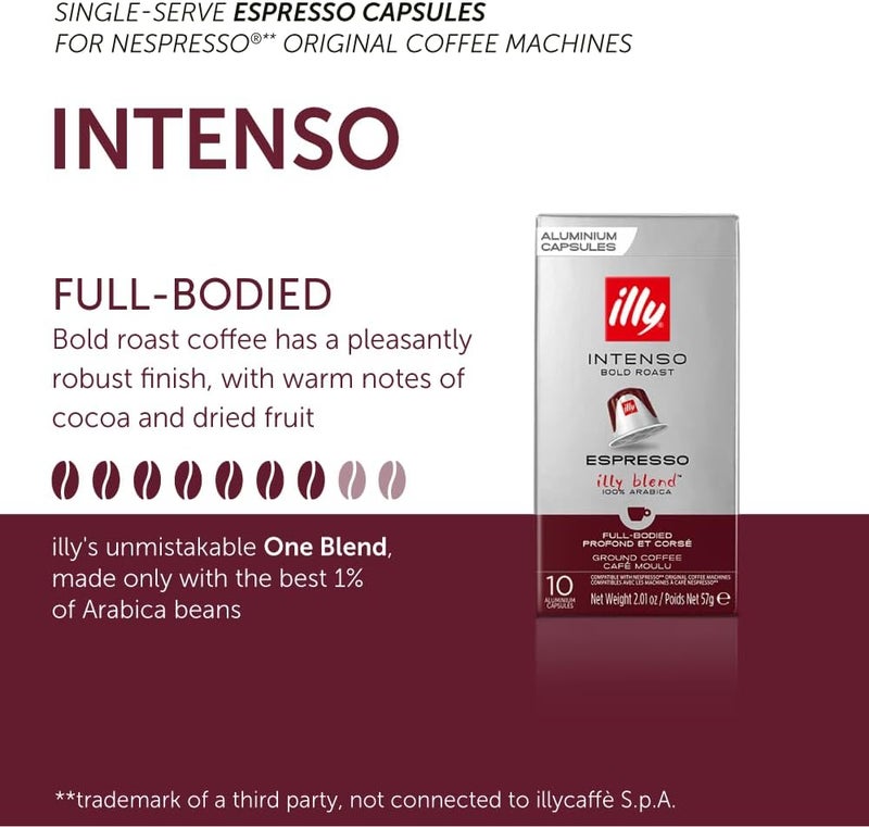 illy Nespresso Compatible Capsules - INTENSO Roast Coffee - Image 3