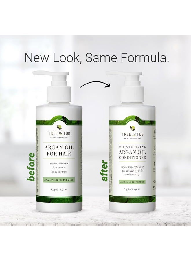 Tree to Tub All Hair Type Hydrating Argan Oil Conditioner for Dry or Oily Hair & Sensitive Scalp - Moisturizing Sulfate Free Conditioner for Women & Men w/Organic Coconut Oil, All Natural Peppermint - Image 4