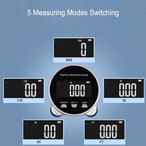 gernie Digital Tape Measure 06562ft Long Distance Electronic Rolling Ruler with LCD Display USB Rechargeable Multifunctional Digital Measure Tool Range Finder Support Data Storage - Image 3
