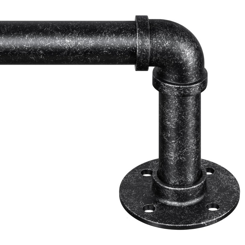 Zeerobee Curtain Rods for Windows 66 to 120 1 Inch Industrial Wrap Around Vintage Black Curtain Rod IndoorOutdoor Room Divider Adjustable Drapery Pole 66120 - Image 2