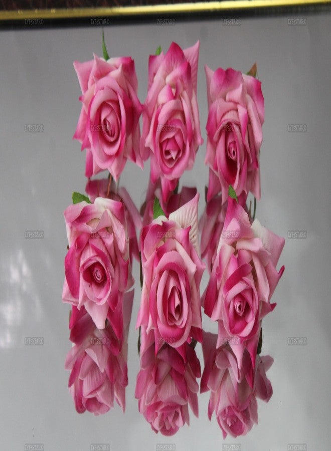 LYF5STAR Artificial Baby Pink Rose Juda Hair pin - Pack of 6 | Handmade Rose Juda Pin, Elegant Baby Pink Bridal Hairpin |Stylish Hair Accessories For Girls and Women | Pack of 6 - Image 2