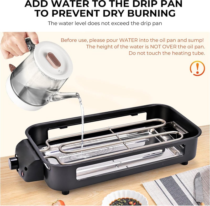 Electric Griddle with Removable Temperature Control, Korean Grill Smokeless, Nonstick Coating, Immersible Flat Top Grill for Burger Eggs Pancake BBQ, Extra Large Cooking Surface - Image 4