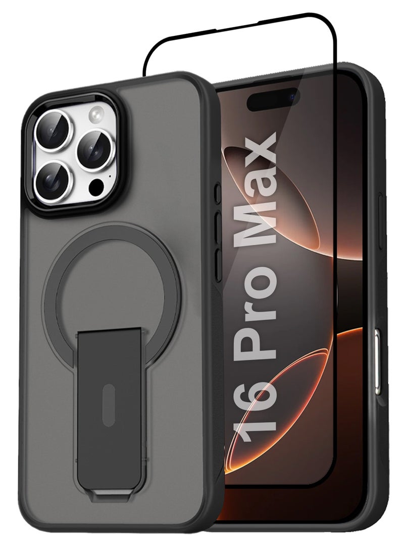 CATANES ( for iPhone 16 Pro Max ) 2 Pack, Case and Screen Protector Magnetic Kickstand Cover with Screen Camera Protection Support Wireless Charging Cover - Image 1