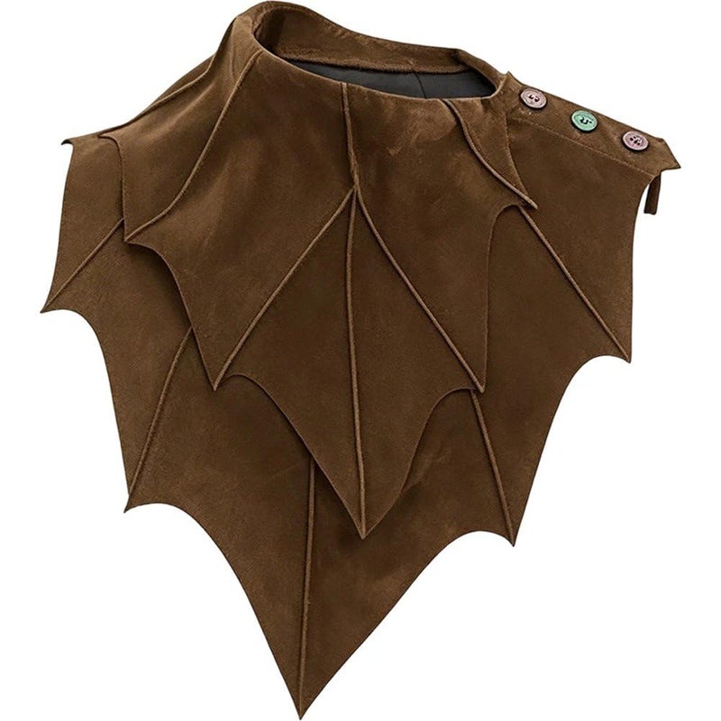 Sanfly Women Leaf Shawl Polyester Medieval Renaissance Vintage Shoulder Cape Halloween Cosplay Costume - Image 1