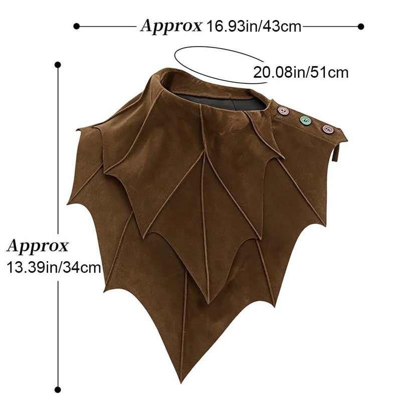 Sanfly Women Leaf Shawl Polyester Medieval Renaissance Vintage Shoulder Cape Halloween Cosplay Costume - Image 3