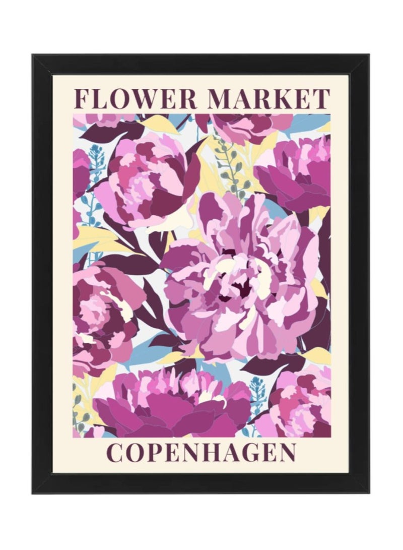 Boomah Accessories Flower Market Copenhagen Colorful Botanical Art Poster with Frame 30x40cm 