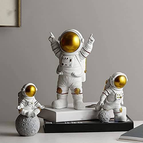 Kawn® Cute Spaceman Statue Astronaut Sculpture Gifts Hotel Nursery Decor Crafts Silver Meditate - Image 5