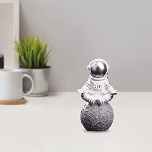Kawn® Cute Spaceman Statue Astronaut Sculpture Gifts Hotel Nursery Decor Crafts Silver Meditate - Image 2
