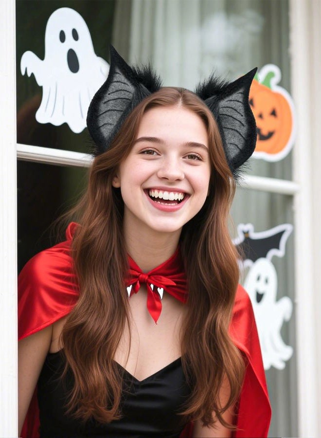 BNLIDES Handmade Bat Beast Ears Headband Cosplay Costume Accessories for Halloween, Anime Con, Stage Performance (Black Grey) - Image 4