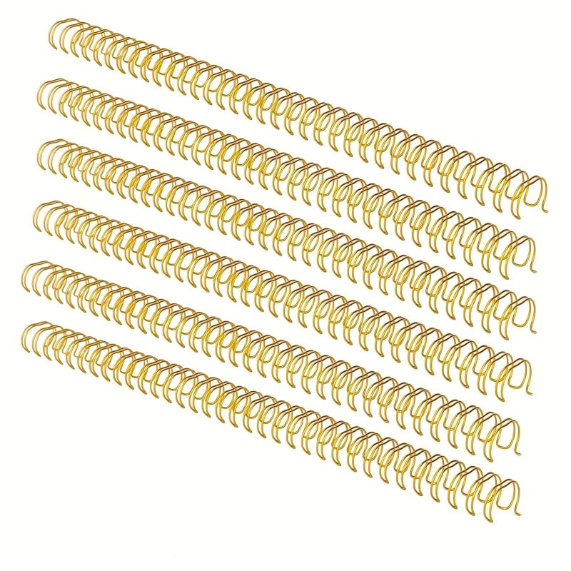 10 Packs Gold 34 Loops 14.3 Mm Diameter Twin Loop Binding Spines Holds 120 Sheets A4 Spiral Binding Coils - Image 5