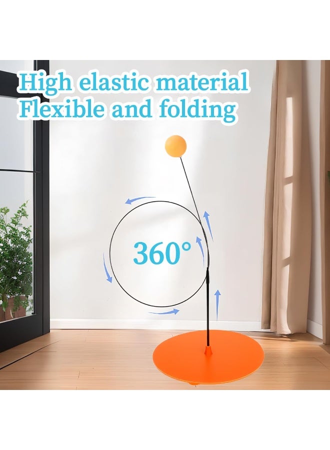 عام طاولة مدرب تنس مع ساق مرن ومقبض ناعم، مدرب تنس طاولة قابل لضبط الارتفاع، مع مضربين و4 كرات تدريب. - Image 4