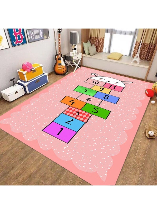 Y&D Hopscotch Rug 100*160cm Hop and Count Game Rug with Colorful Design Anti-Slip Kids Play Mat, Soft Floor Area Rug & Carpet Playroom Bedroom Living Room - Image 3