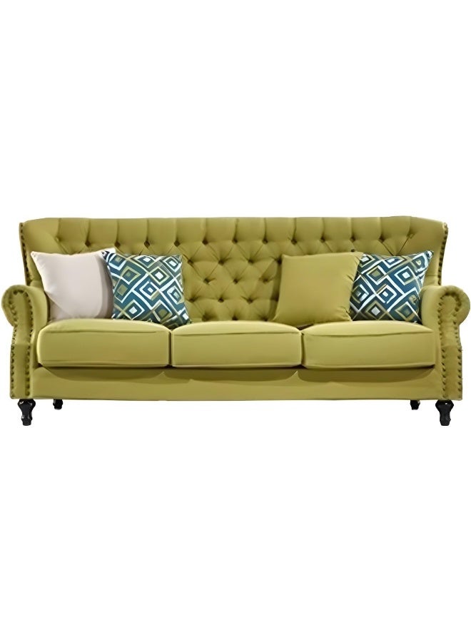 Comfynest Comfynest Mid-Century Modern Cotton And Linen Seats 3 Sofa With Nailhead Trim  - Image 1