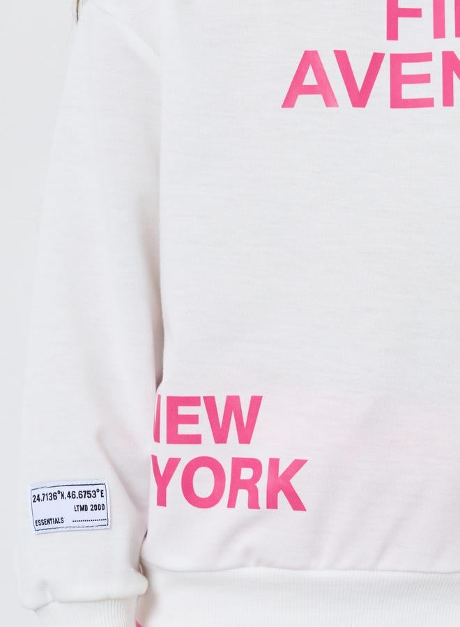 ستايلي طقم من بنطال وسويت شيرت بطبعة جرافيك - Image 3