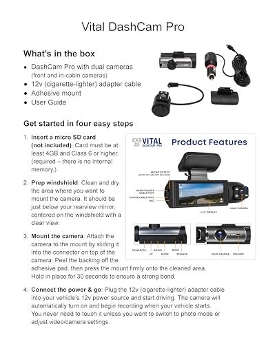 FREEZE2TRIM Vital Dashcam Pro 2025 Dash Cam Front and Rear Camera for Cars Dual Car Camera with Night Vision, G-Sensor 24/7 Parking Surveillance, Loop Recording, Wide Angle Easy Setup Vital Dash Cam Pro 2025 FHD - Image 5
