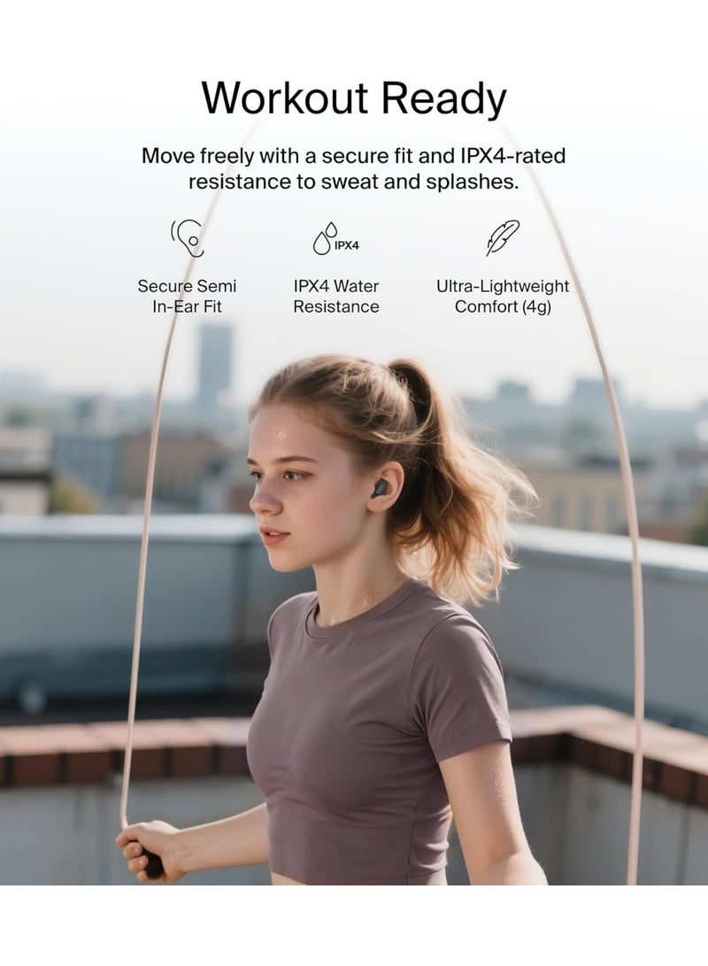 بيلكين سماعات أذن لاسلكية SoundForm Anywhere، سماعات بلوتوث مع راحة تدوم طويلاً، سماعات خفيفة الوزن مقاومة للماء IPX4 لهواتف iPhone و iPad و الأجهزة اللوحية و اللابتوب و ركوب الدراجات و الجري و أكثر - أسود - Image 5