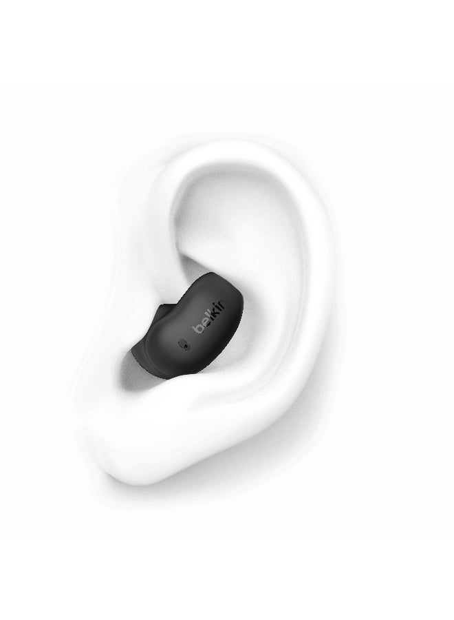 بيلكين سماعات أذن لاسلكية SoundForm Anywhere، سماعات بلوتوث مع راحة تدوم طويلاً، سماعات خفيفة الوزن مقاومة للماء IPX4 لهواتف iPhone و iPad و الأجهزة اللوحية و اللابتوب و ركوب الدراجات و الجري و أكثر - أسود - Image 2