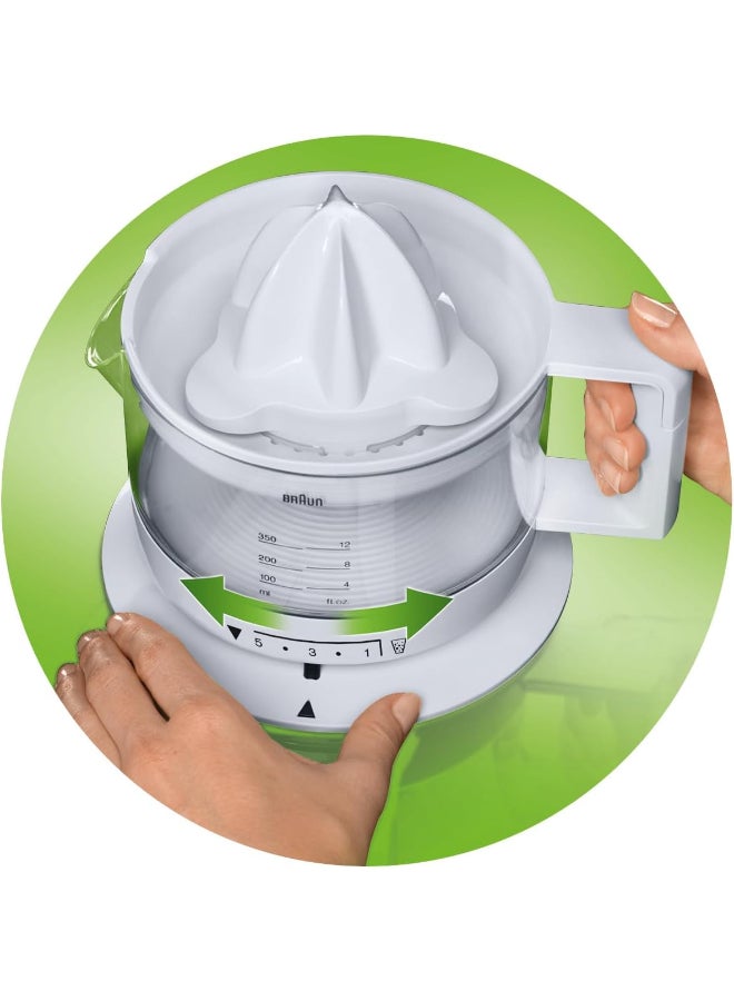 BRAUN Citrus Juicer, 5 Levels Adjustable Control, Anti Drip Spout, Dishwasher Safe 400 ml 20 W CJ3000WH White - Image 2