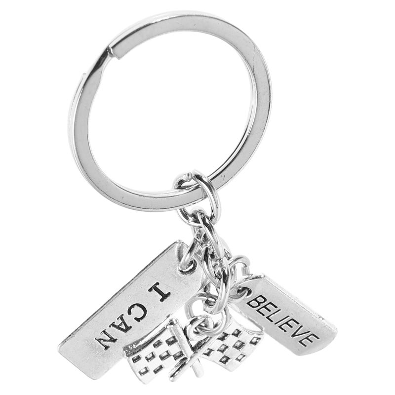 Checkered Flag Keychain Racing Flag Key Unique Sports Keyring for Car Racing Enthusiasts Motorbike Dirt Bike Party Favor - Image 1