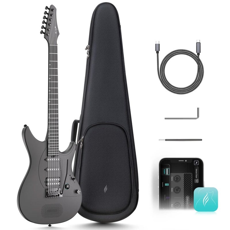 Enya Inspire Black Smart Electric Guitar - Black - Image 1