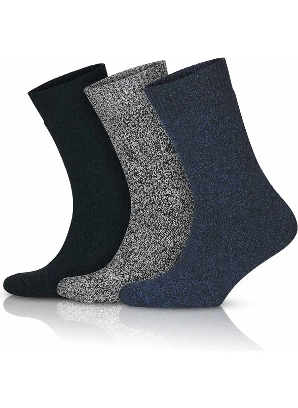 Aytuğ Men's Norway Towel Winter 3-Piece Home Socks - 6042