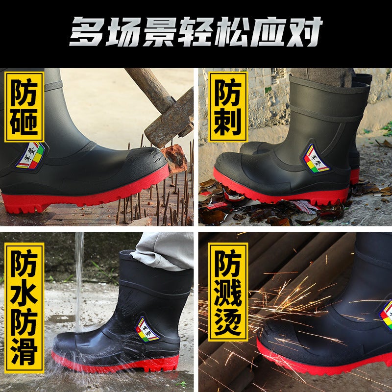 Men'S Shoes With Steel Head And Steel Bottom Military Deng Industrial And Mining 36-47 Plus Size Men'S And Women'S Rubber Shoes - Image 3