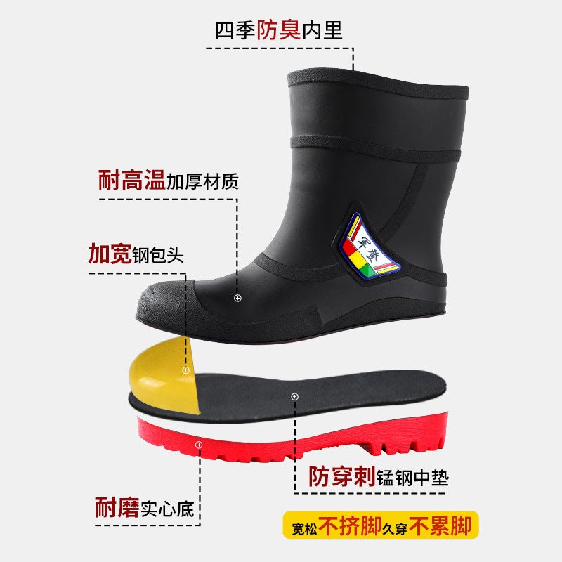 Men'S Shoes With Steel Head And Steel Bottom Military Deng Industrial And Mining 36-47 Plus Size Men'S And Women'S Rubber Shoes - Image 5