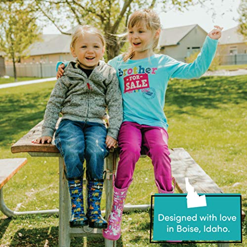LONECONE Lone Cone Rain Boots with Easy-On Handles in Fun Patterns for Boys and Girls, Play-Proof Flexible Rubber, Durable Non-Slip Treads, Kid-Friendly for Hours of Joy - Construction Monsters, 8 Toddler - Image 3
