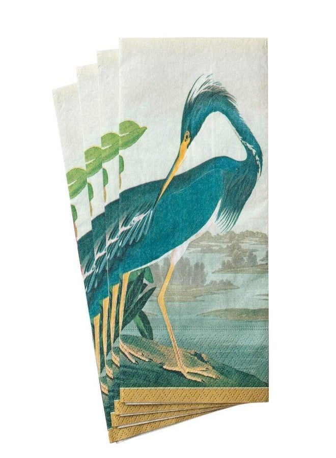 Caspari Audubon Birds Paper Guest Towel Napkins, 15 Per Package, Pink - Image 2