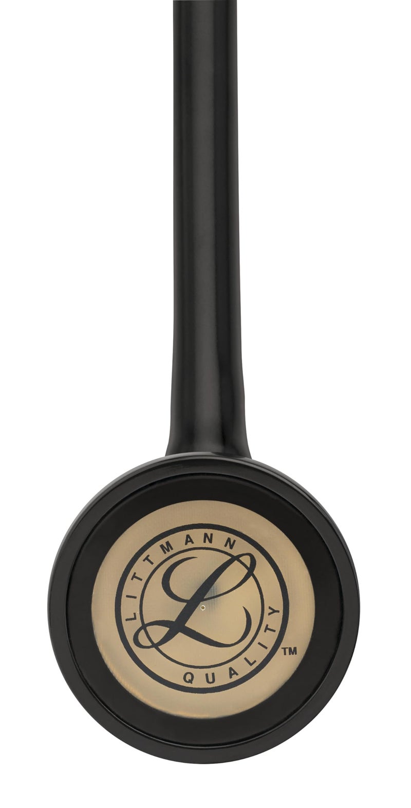 3M Littmann Master Cardiology Stethoscope, 2175, Stainless Steel Brass-Finish Chestpiece, 27" Black Tube - Image 2