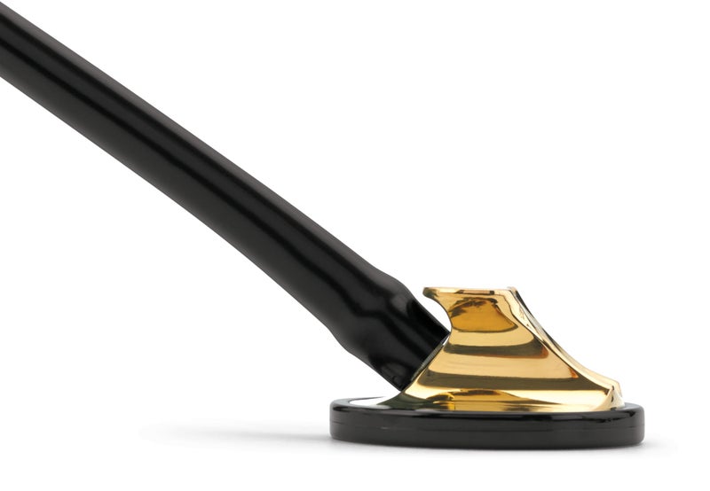 3M Littmann Master Cardiology Stethoscope, 2175, Stainless Steel Brass-Finish Chestpiece, 27" Black Tube - Image 3