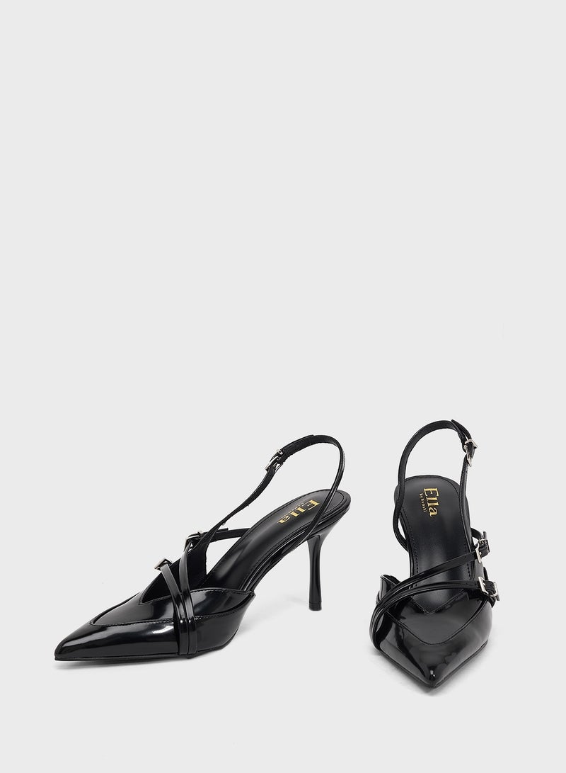 ايلا حذاء بكعب عالٍ بحزام خلفي - Image 4