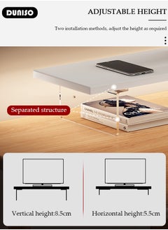 DUNISO Desktop Monitor Stand Riser, Ergonomic Height  Desktop Riser Organizer, Wood & Acrylic Laptop Stand Riser, Desktop Computer Desk Organizer, PC/ Laptop/ TV/ Printer Monitor Stand for Home Office Use  - Image 5