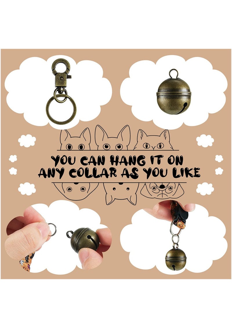 2 Pack Brass Pet Collar Bells for Dogs and Cats Vintage Charm with Clasp Swivel Ideal for Pet Tracking - Image 3