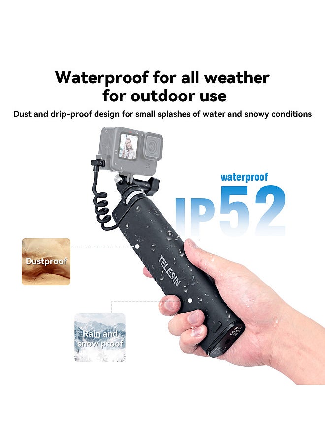 TELESIN - TELESIN  TE-CSS-001 Rechargeable Selfie Stick QC/PD3.0 fast charging Power Selfie Stick 90CM Telescoping Selfie Pole with 1/4 Inch Screw - Image 1
