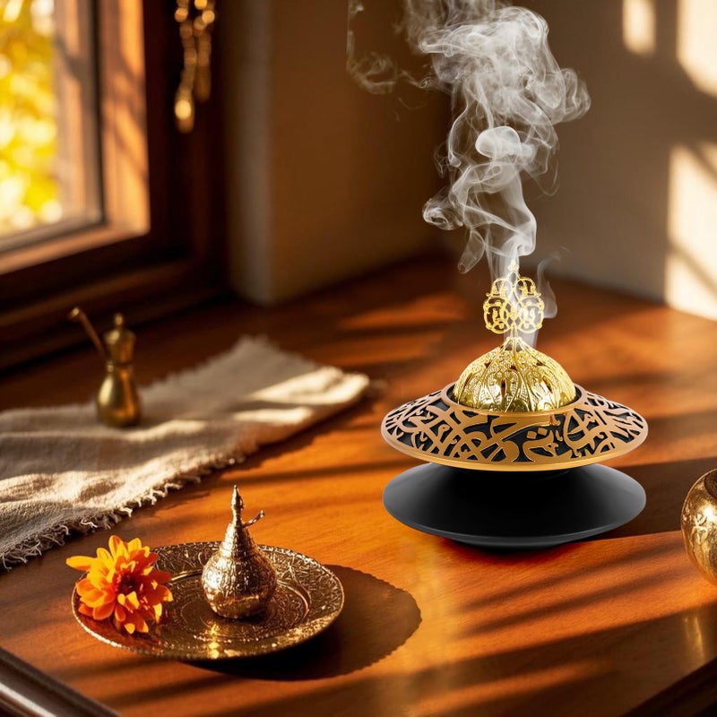 TERSCHELLING Frankincense Resin Incense Burner, Bakhoor Incense Burner, Portable Charcoal Incense Burner - For Office and Home Decor (With Lid) - Image 2