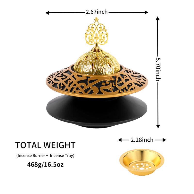 TERSCHELLING Frankincense Resin Incense Burner, Bakhoor Incense Burner, Portable Charcoal Incense Burner - For Office and Home Decor (With Lid) - Image 3