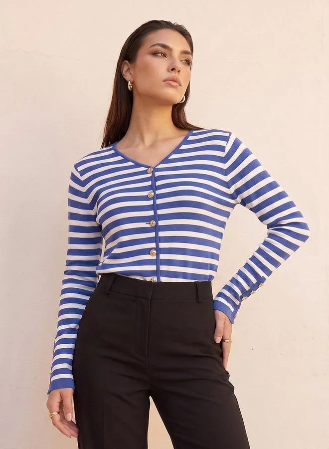 Iconic Iconic Relaxed Fit Striped Cardigan