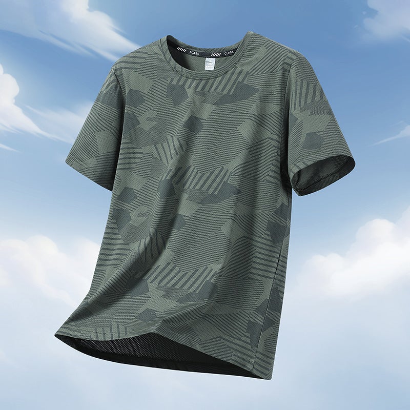 Ice Silk Short-Sleeved T-Shirt For Men And Women In Summer, Thin, Breathable, Quick-Drying, Large Size, Plus Fat, Loose Half-Sleeved T-Shirt, Sporty And Cool - Image 4