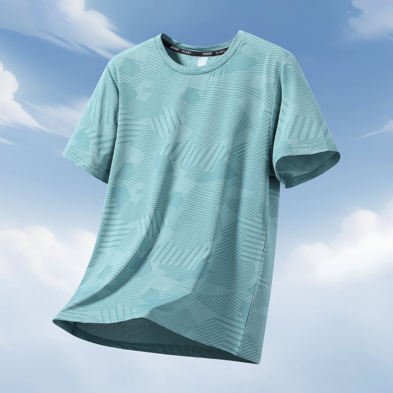 Ice Silk Short-Sleeved T-Shirt For Men And Women In Summer, Thin, Breathable, Quick-Drying, Large Size, Plus Fat, Loose Half-Sleeved T-Shirt, Sporty And Cool - Image 5