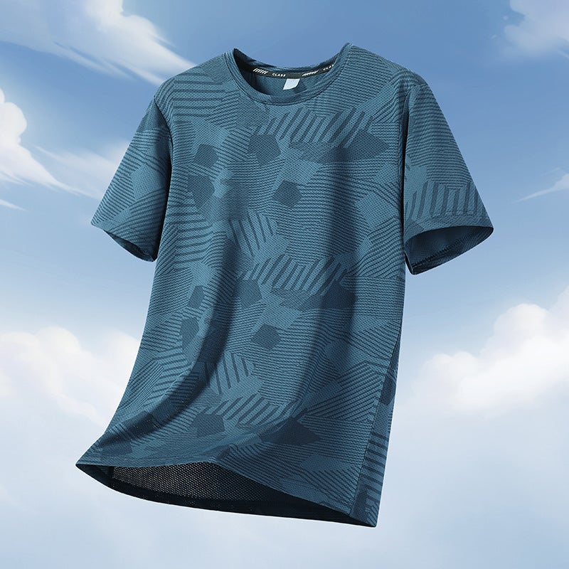 Ice Silk Short-Sleeved T-Shirt For Men And Women In Summer, Thin, Breathable, Quick-Drying, Large Size, Plus Fat, Loose Half-Sleeved T-Shirt, Sporty And Cool - Image 3