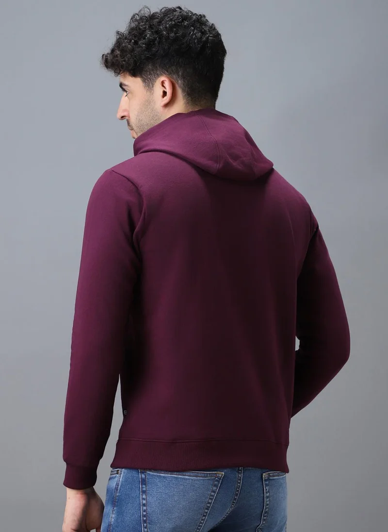 Urbano Fashion  Urbano Fashion Men's Purple Cotton Solid Hooded Neck Sweatshirt for Men | Best Price UAE