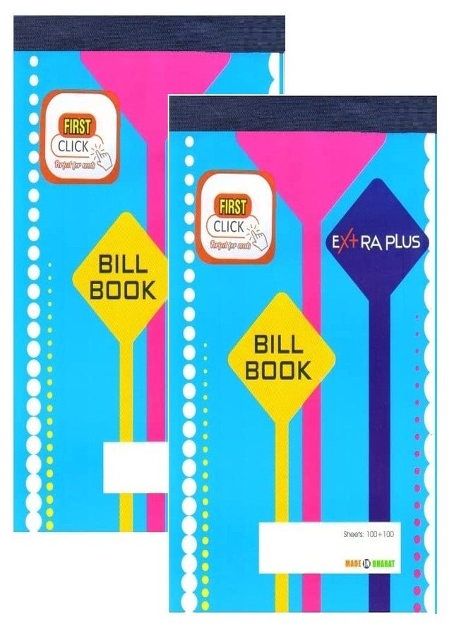 FIRST CLICK كتيب فواتير FIRST CLICK، أوراق مذكرات نقدية، 100 ورقة × 4 مجموعات، فاتورة ضريبة السلع والخدمات مطبوعة مسبقًا من دلتا، مقاس 22 × 14 سم (100 ورقة مطبوعة + 100 ورقة عادية في كتيب واحد)، عبوة من 4 كتيبات - Image 3