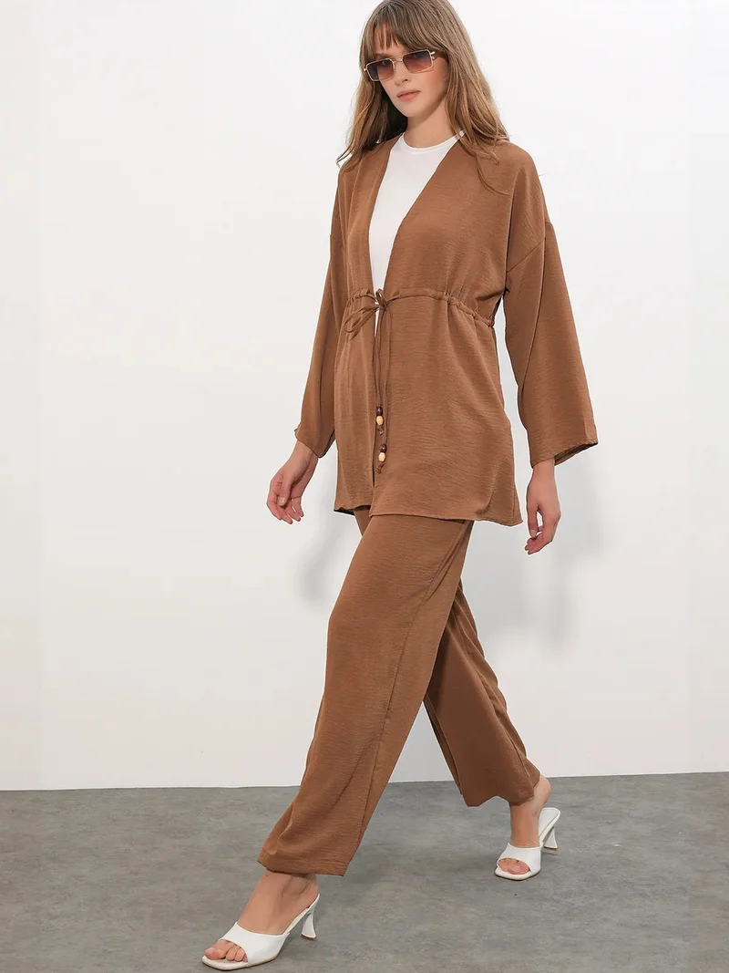 بيغ دارت BDART Two-Piece Wide-Leg Kimono Set